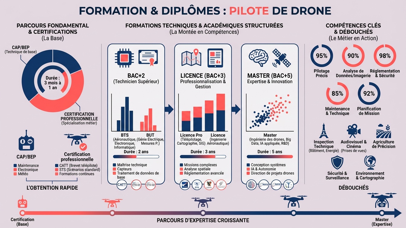 Formation Pilote de drone infographie