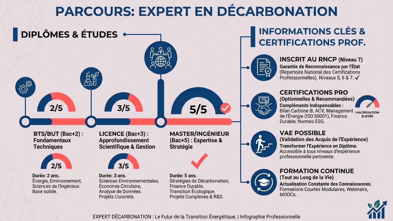 Formation Expert en décarbonation infographie