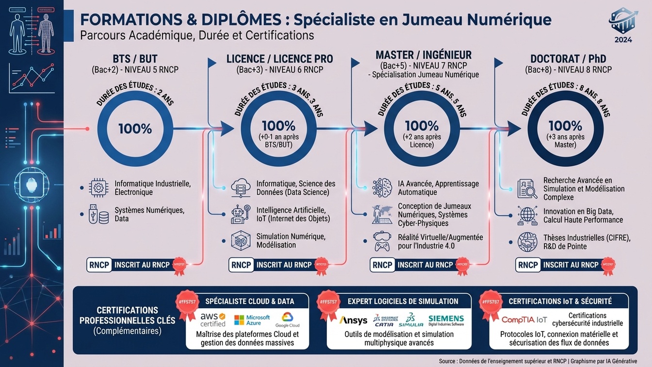 Formation Spécialiste en jumeau numérique infographie